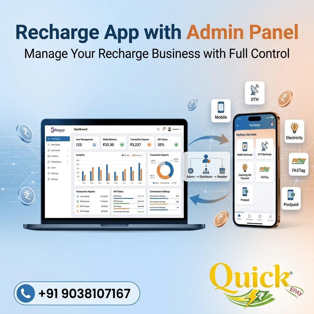 Recharge App with Admin Panel 2026 - Complete Management Solution