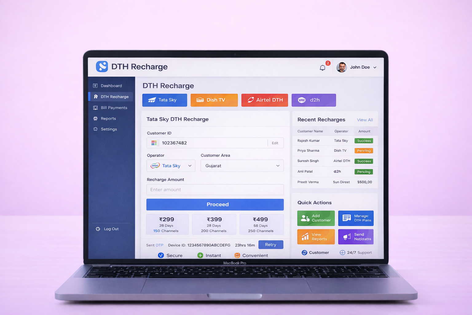 DTH Recharge Application